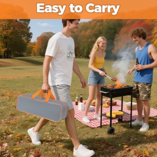 Grill Utensil Storage Bag for Outdoor Grilling, 24 x 8 x 8 in, Gray