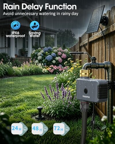 Solar WiFi Water Timer, Smart Solar Hose Timer for Garden, 365-Day Power