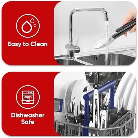 7-Inch Stainless Steel Kitchen Tongs Set, for Cooking Serving (7", 3PCS)
