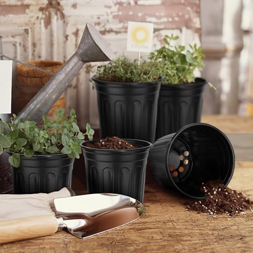RAOOKIF 7 Gallon Nursery Pots, Flexible 7 Gallon Pots for Plants, Plastic Plant Pots for Seedling, Cuttings, Succulents, Transplanting (7gallon-10pack)
