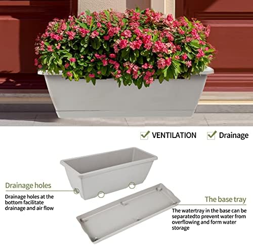 8pcs Window Box Planter,Rectangle Planters Box,Plastic Vegetable Planters