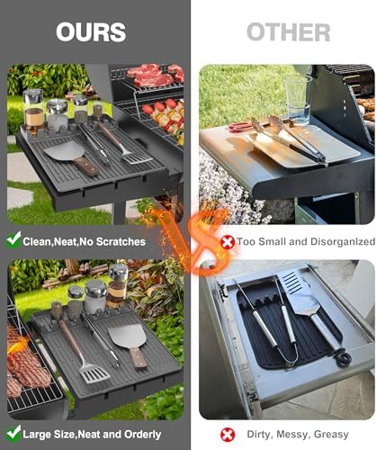 Silicone Grill Mat for Blackstone Griddle Accessories, 8-Slot Tool Mat