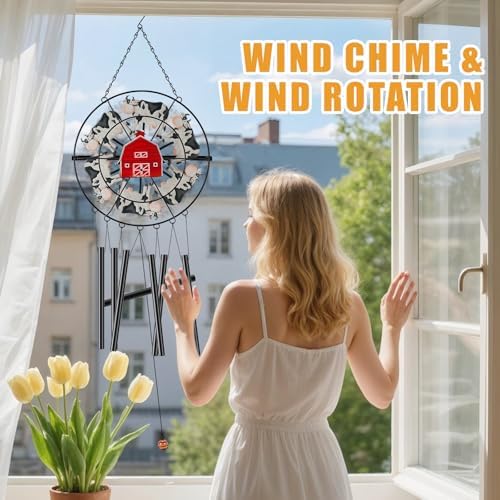 Joint Honglin Metal Farmhouse Cow Wind Chime Outdoor Hanging Decor