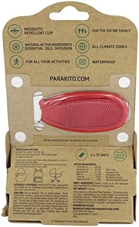 Para'Kito - Mosquito Repellent Refillable Clip + 2 Pellets (Red)