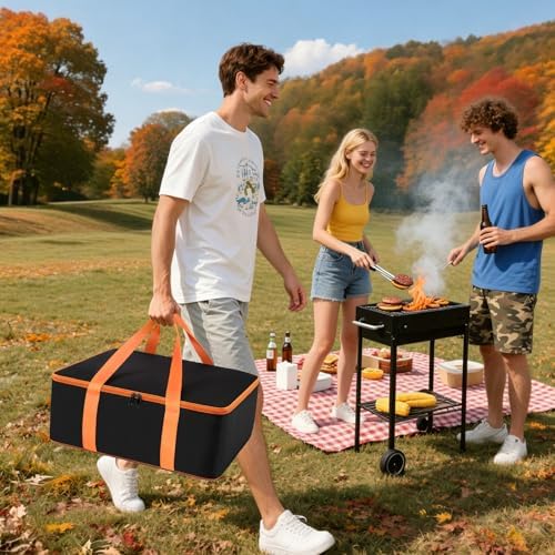 Grill Utensil Storage Bag for Outdoor Grilling, 19 x 13 x 7in, Black