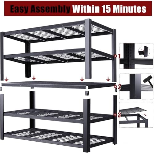 62" W 3050LBS Storage Shelves Unit,5 Tier Heavy Duty Metal Shelving Unit and Storage Large Rack,72" H x62 W x24 D Adjustable Metal Shelving Unit,Garage Shelves for Basement,Warehouse