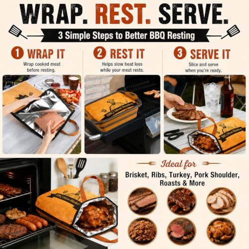 Bolycen 21 in BBQ Blanket for Resting Meat, Insulated Meat Resting Bag (Pack of 3)