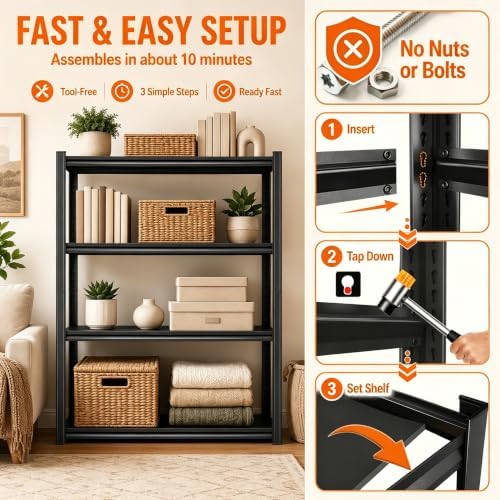 PRESTELION Garage Shelving 2000 LBS Adjustable Metal Storage Shelves