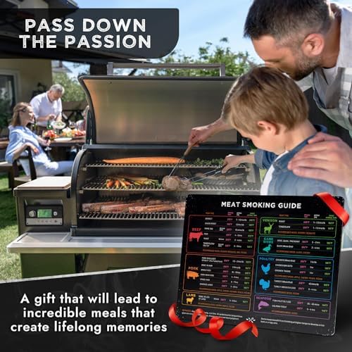 Meat Smoking Cheat Sheet Magnet - BBQ Pellet Grill Wood, Time & Temp