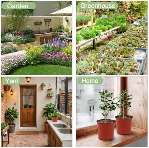 100 Pcs Plant Nursery Pots, 6 Inch Large Plant Seedling Pots with Labels Plastic Plant Flower Pots with Drainage Holes Indoor Outdoor for Succulent Cutting Transplanting