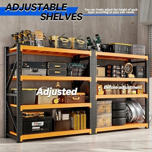 Heavy‑Duty Metal Garage Shelving Unit, 3000 LBS Total Load Capacity