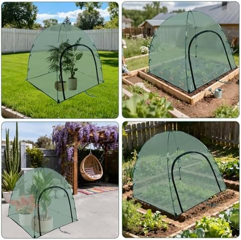 2pack Large Mesh Plant Cover Tent, 36x36x37Inches Pest Guard Cover, Insect Bird Barrier Netting Outdoor Plant Enclosure, Garden Net Cage Plant Protector Pest Protection Guard for Fruit Vegetables