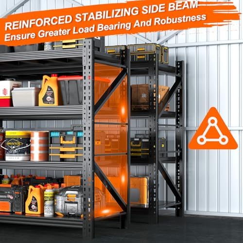 48''W Heavy Duty Storage Shelves, 3600LBS Metal Garage Shelving Units, 4 Tier Adjustable Large Industrial Shelves for Warehouse Workshop Basement (48''W x 22.4''D x 73.2''H), 10 Pack