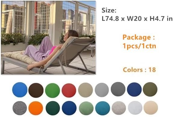 QILLOWAY Indoor/Outdoor Chaise Lounge Cushion,Spring/Summer Seasonal Replacement Cushions. (Navy)