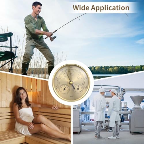 3 in 1 Barometer for Weather Station, All-Season Wall Hanging Thermometer, Barometer, Hygrometer, Accurate Weather Station Indoor Outdoor Use Temperature Monitor for Home Garden Office