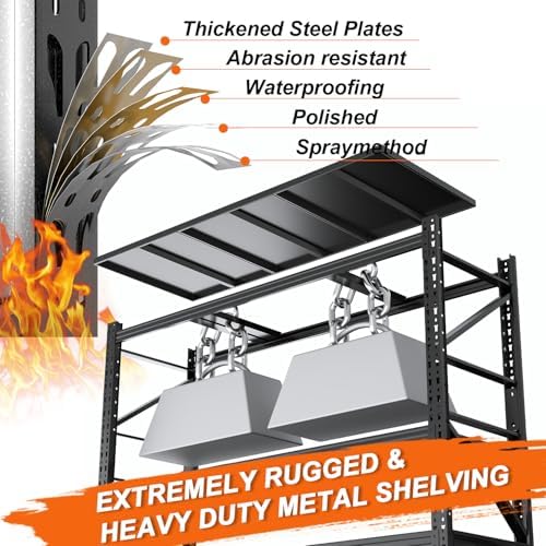 57''W Heavy Duty Storage Shelves, 4000LBS Metal Garage Shelving Units, 4 Tier Adjustable Large Industrial Shelves for Warehouse Workshop Basement (57''W x 23.6''D x 73.2''H)