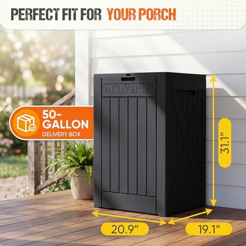 Flamaker 50 Gallon Deck Box, Package Delivery Storage Box for Outside