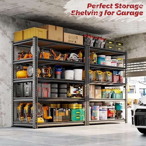 CypBed Garage Shelving Unit 35.6" W x 16" D x 72" H, 5 Tier,2pcs