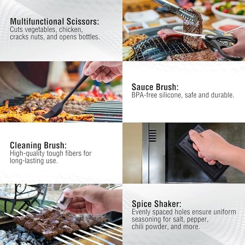 PARGRILL 128 PCS Griddle Accessories Kit - Premium Flat Top Grill Accessories Set for Blackstone & Camp Chef, Stainless Steel BBQ Tool Utensils Gift Grilling Set for Lover Outdoor Men Women dad