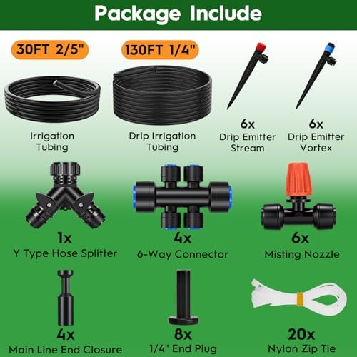 160FT Quick-Connect Drip Irrigation System