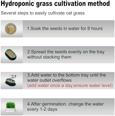 3Pcs Cat Grass Planter, Plastic Wheatgrass Planting Trays Hydroponic Cat Grass Growing Kits for Indoor Cats Soilless Nursery Box Pet Grass Pot (3 Color)