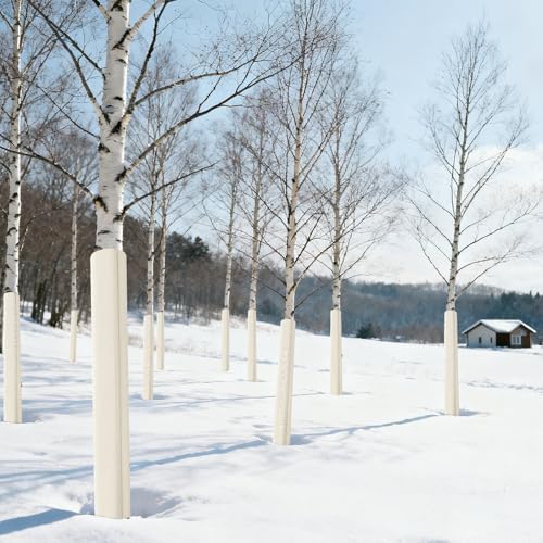 Tree Covers for Winter - Tree Winter Protection with 600D Waterproof Oxford Fabric,Adjustable for 9.8"-14.9" Trunk Circumference, Protects from Snow, Deer & Birds (4 Pack)