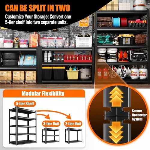 Garage Shelving, Heavy Duty Adjustable Boltless Metal Storage Shelves
