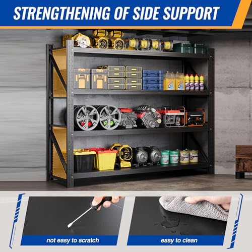BYNSOE 78.8" W Heavy Duty Garage Shelves 7000lbs Garage Metal Shelving Adjustable Storage Shelves for Industrial, Factory, (78.8" W X 24" D X 78.8" H)