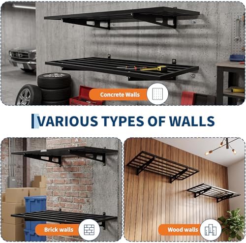 Heavy Duty Garage Wall Shelving 2-Pack,2x6ft Garage Shelves