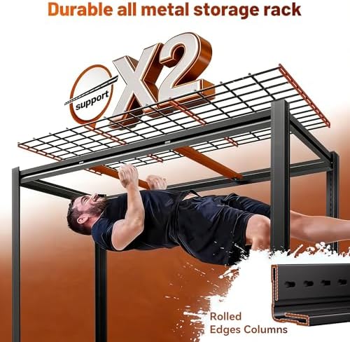 Extra Large 84" Hx 62.12" Widex 24" D Adjustable Industrial Metal/Steel 6-Shelf-Storage-Rack Heave Duty Utility Tall Garage/Warehouse Shelving Shelves Unit/System for Bin/Shed, Black