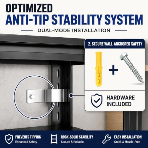 PRESTELION 73" H Garage Shelving, 3000 LBS Heavy‑Duty Metal Storage Shelves