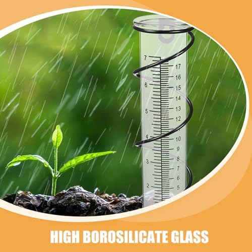 MERRYHAPY 3pcs 7-inch Freeze Proof Rain Gauge Set for Garden and Lawn with Large Scale Measurement, Plastic Outdoor Rain Meter Tube for Accurate Yard Weather Monitoring