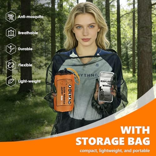 IC ICLOVER 4- Piece Mosquito Jacket, Mosquito Net Suits for Outdoor Fishing