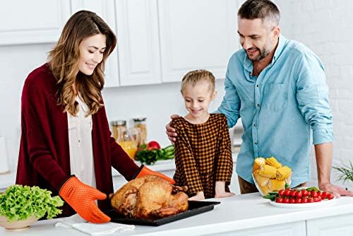 KITCHEN PERFECTION Silicone Smoker BBQ Gloves - Heat Resistant Oven Mitts