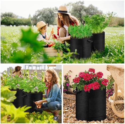 2 Pack 15 Gallon Potato Grow Bags with Pull-Down Harvest Window