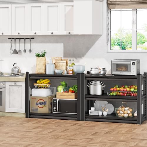 40" W Garage Shelving Heavy Duty, 1440LBS Loads Garage Storage Shelves Heavy Duty, 3-Tier Metal Shelving Units and Storage Racks, Industrial Utility Shelf,40" Wx18 Dx36 H, Black