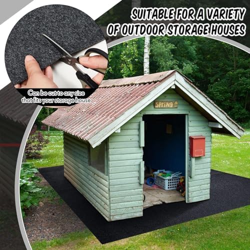 Outdoor Shed Floor Mat 8 x 15 ft, Waterproof Non Slip Rug for Carport Shed
