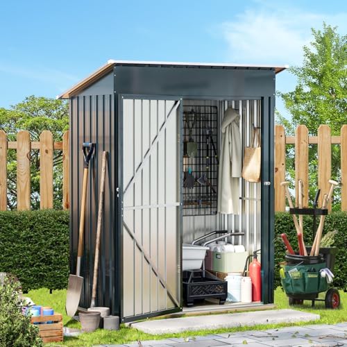 Breezz Vertical Outdoor Steel Storage Shed, 5 x 3 ft