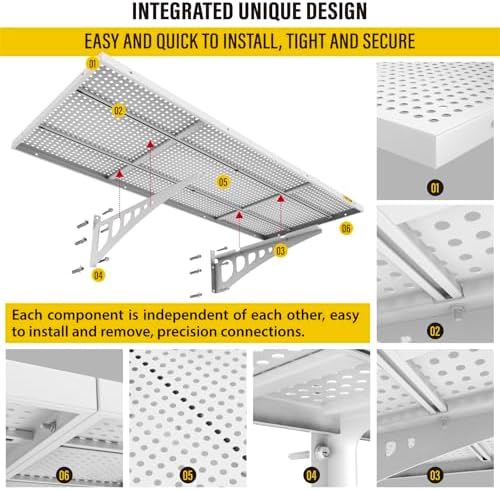 Aecxm 4-Pack 1.64x4ft Adjustable Garage Wall Shelving 1120lbs Load Capacity Heavy Duty Wall Mounted Storage Shelf Metal Floating Shelves for Garage(White)