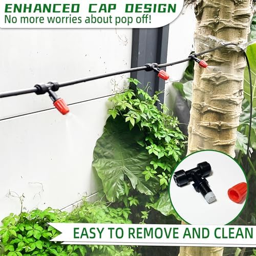 10PCS Push-to-Fit Drip Irrigation Micro Spray Emitters for 1/4 inch Irrigation Tubing, Three-Way Adjustable Atomizing Nozzle, Irrigation Dripper Sprinklers for Garden Greenhouse Agricultural