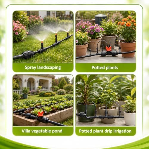 6 Pack Drip Irrigation Parts 1/2 Inch Irrigation Tubing to Garden Hose Adapter, Heavy-Duty Locking PP Fitting for Lawn Greenhouse Watering, 3/4 Inch FHT to 16mm Threaded Connector