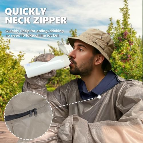 IC ICLOVER 4- Piece Mosquito Jacket, Mosquito Net Suits for Outdoor Fishing