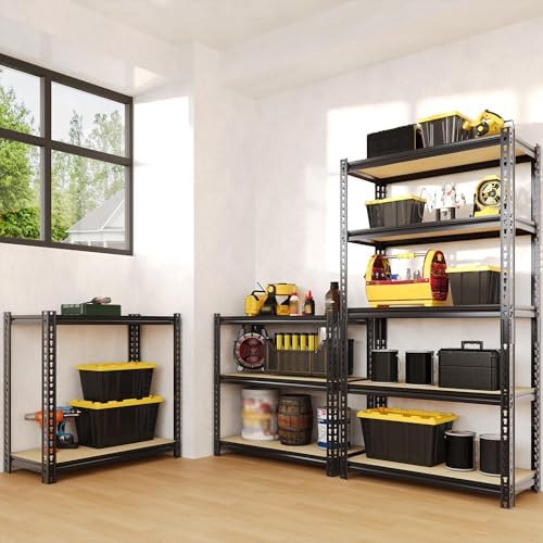 Heavy Duty Garage Storage Shelves 2 Pack, 2000 Lbs Capacity, 5-Tier Adjustable Storage Shelving Unit, 30"L x 12" W x 60"H Metal Shelving Racks for Kitchen Pantry Basement Bathroom Laundry