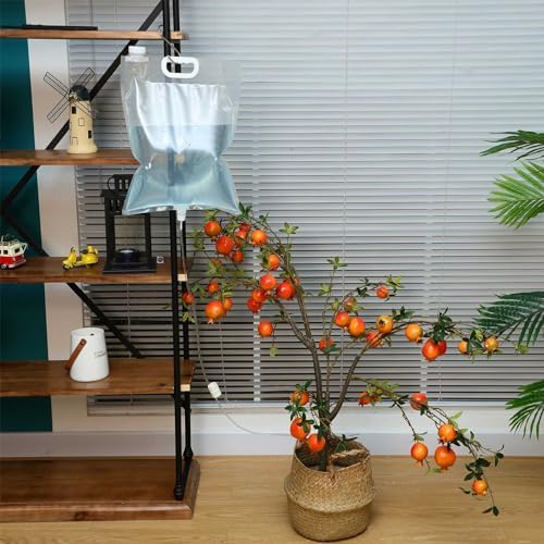 Ziliny 4 Pcs 6.5L Extra Large Plant Drip Irrigation Bag, Automatic Watering System with Adjustable Valve, Self Water Bags for Plants Indoor Outdoor, Vacation Plant Watering Device for Garden Flower
