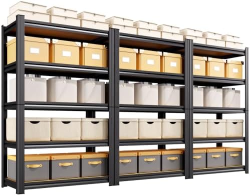 3-Pack 71" H-28 W-12 D Garage Shelving - 5 Tier Adjustable Shelf Units,Heavy Duty Metal Storage Shelves, Industrial Utility Shelving for Pantry, Basement, Warehouse & Home Organization