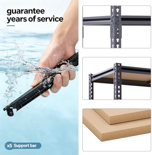 2400LBS Garage Shelving, 28" Wx12 Dx60 H Metal Storage Shelves