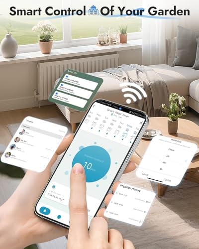 Insoma 1 Zone WiFi Water Timer with Brass Inlet, Smart Hose Timers with Hub Support 2.4GHz WiFi & Bluetooth, APP & Voice Control, Irrigation Timers with Rain Delay & Manual Watering for Yard, Lawn