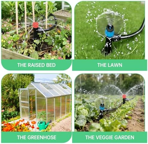 65Ft Drip Irrigation System Kit with 1/4 Inch Tubing for Garden