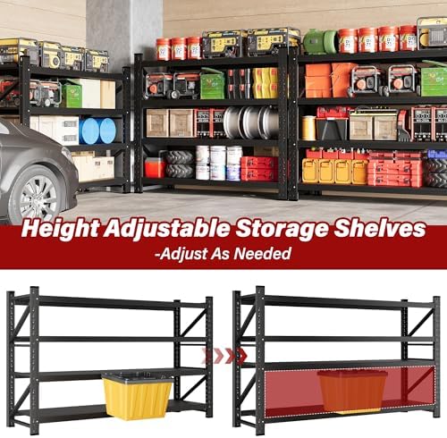 6000LBS Heavy Duty Garage Shelving Units,79" Wide & Deep Storage Shelves,Black Metal Garage Shelves,Large Storage Rack,Steel Shelf,Industrial Shelving for Shop,Warehouse,Basement,79" W x 24" D x 79" H