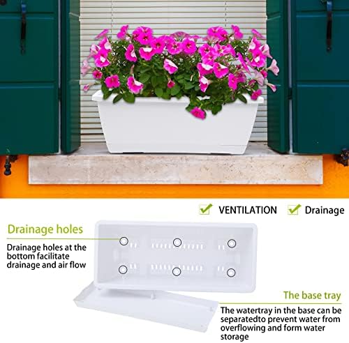 CHUKEMAOYI Window Box Planter,7Pack Plastic Vegetable Flower Planters Boxes
